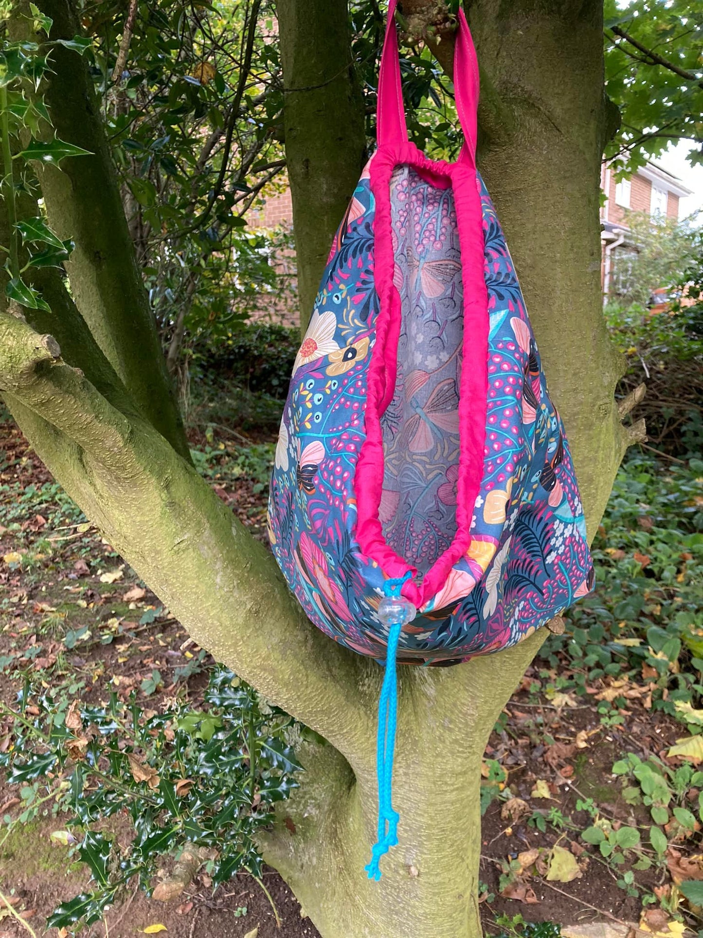 The Handy Sack - Mini Market Makes PDF Sewing Pattern full view floral fabric open