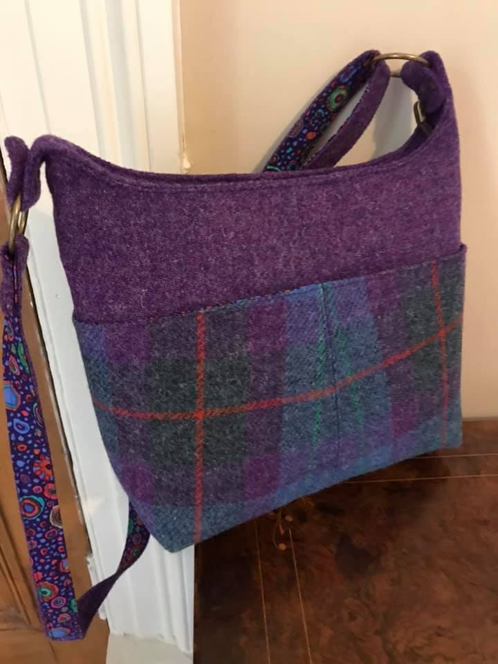 The Ring Sling PDF Sewing Pattern Purple tweed fabric 