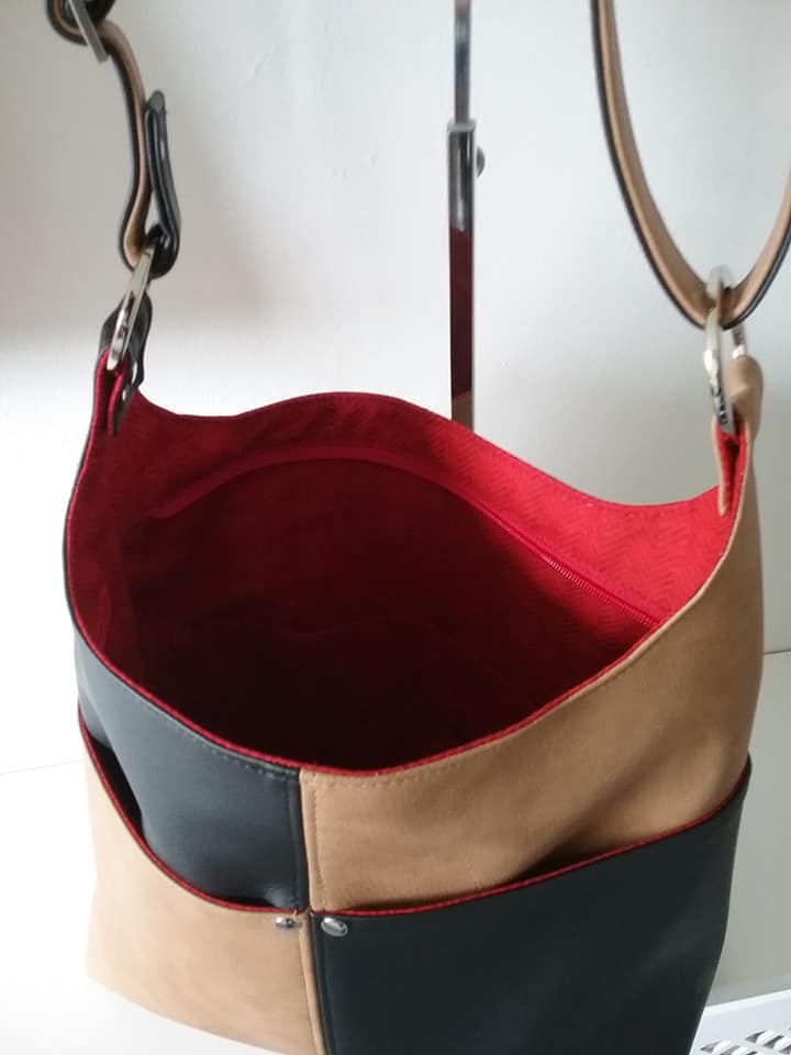 The Ring Sling PDF Sewing Pattern red fabric interior  