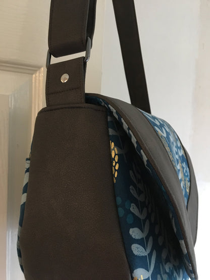 The Sassy Saddlebag PDF Sewing Pattern  brown strap of bag 
