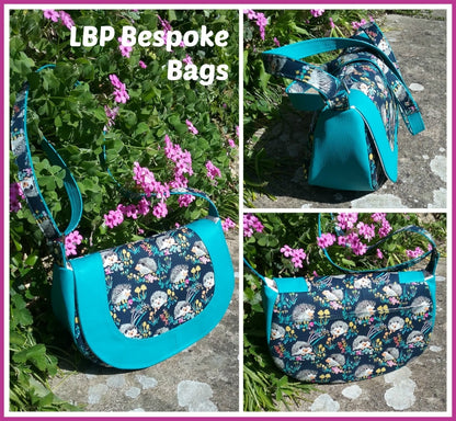 The Sassy Saddlebag PDF Sewing Pattern hedgehog print fabric 