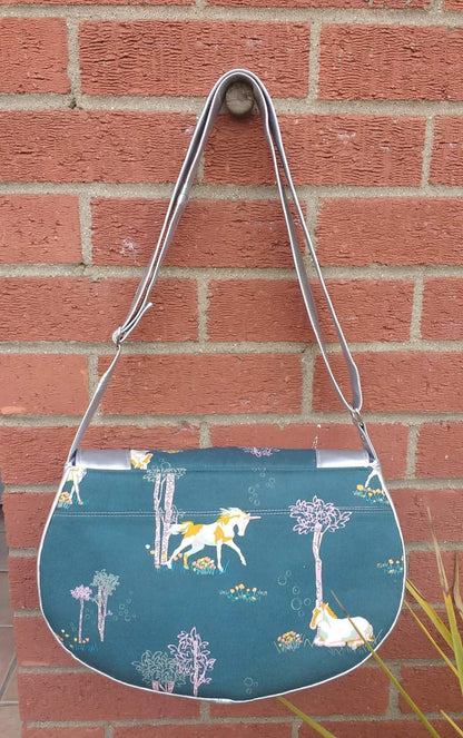 The Sassy Saddlebag PDF Sewing Pattern unicorn fabric 