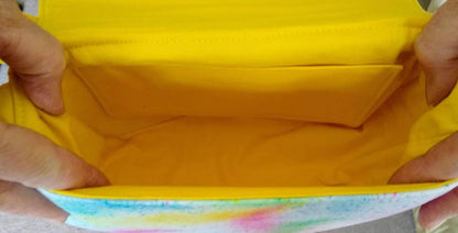 The Sassy Saddlebag PDF Sewing Pattern yellow interior fabric