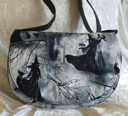 The Sassy Saddlebag PDF Sewing Pattern witches fabric 