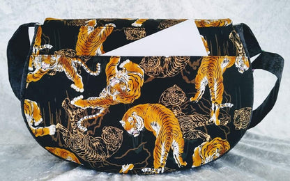 The Sassy Saddlebag PDF Sewing Pattern tiger print fabric 