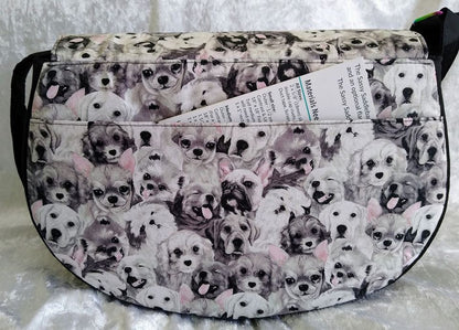 The Sassy Saddlebag PDF Sewing Pattern dog fabric back of bag 