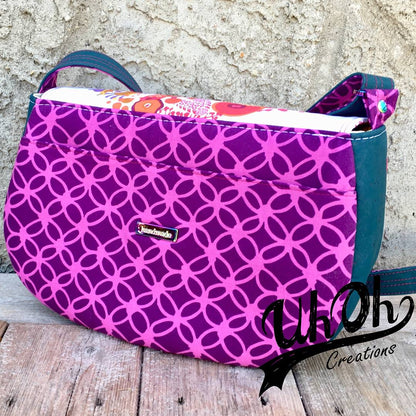 The Sassy Saddlebag PDF Sewing Pattern  geometric fabric 