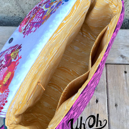 The Sassy Saddlebag PDF Sewing Pattern yellow interior 