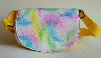 The Sassy Saddlebag PDF Sewing Pattern rainbow pattern fabric 