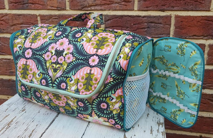 The Toiletry Tote PDF Sewing Pattern Open pocket floral