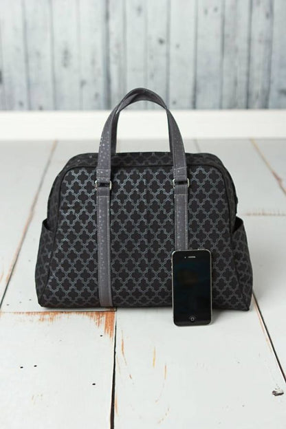 Vivian Handbag & Traveler sewing pattern  front view with handle