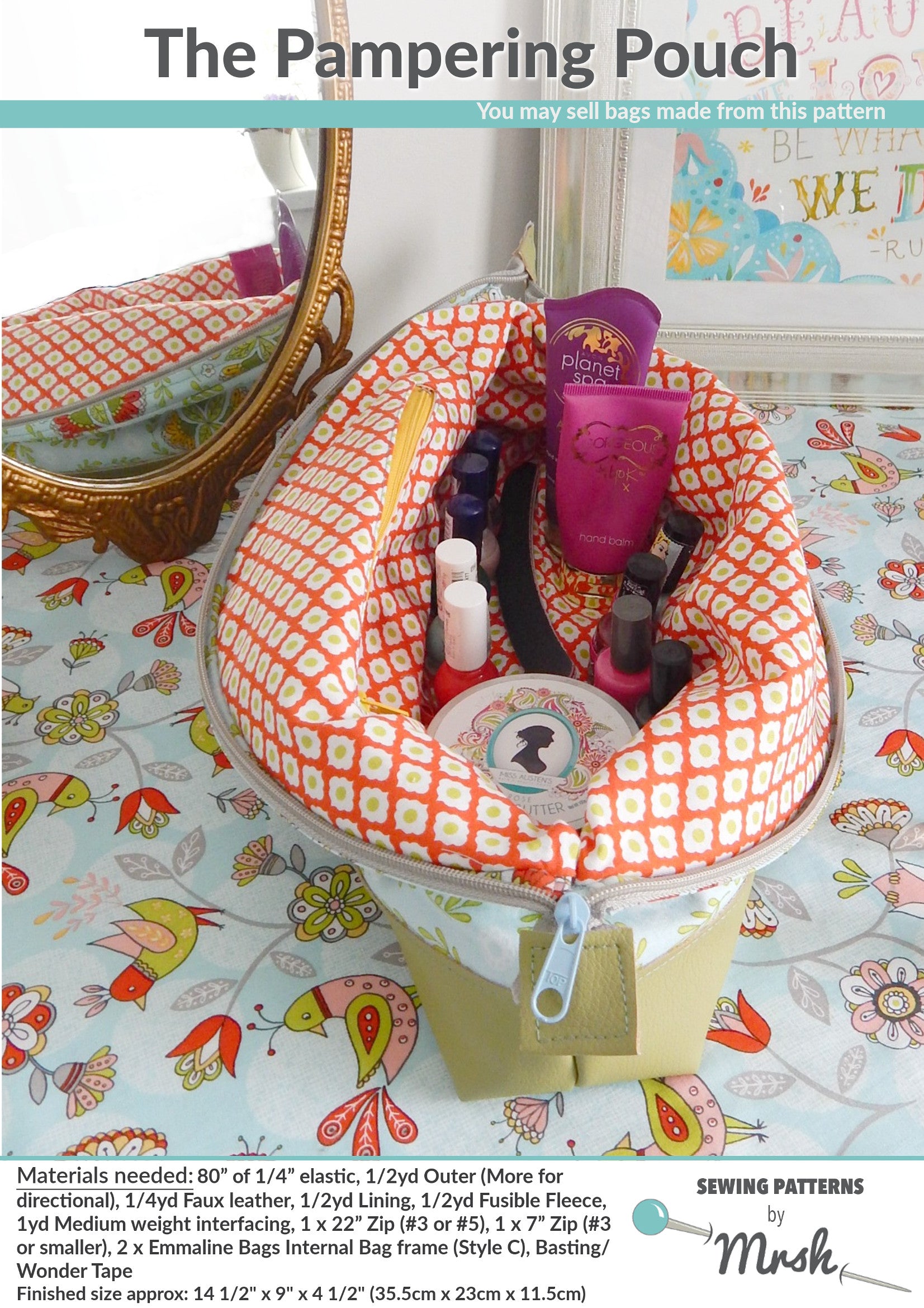 The Pampering Pouch sewing pattern by Mrs H