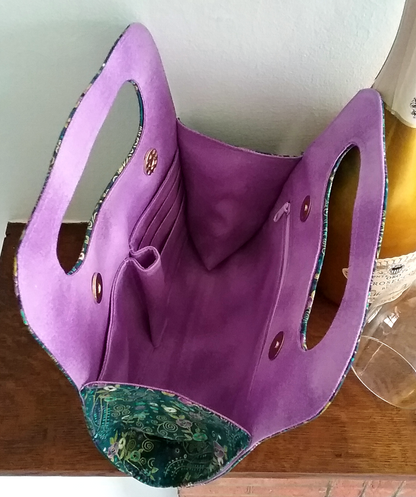 The Celebration Clutch - inside, made by Lynn Palmer